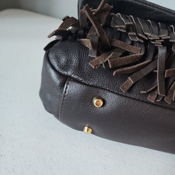 Furla Brown Fringe Bag "EUC" - Picture 11 of 16